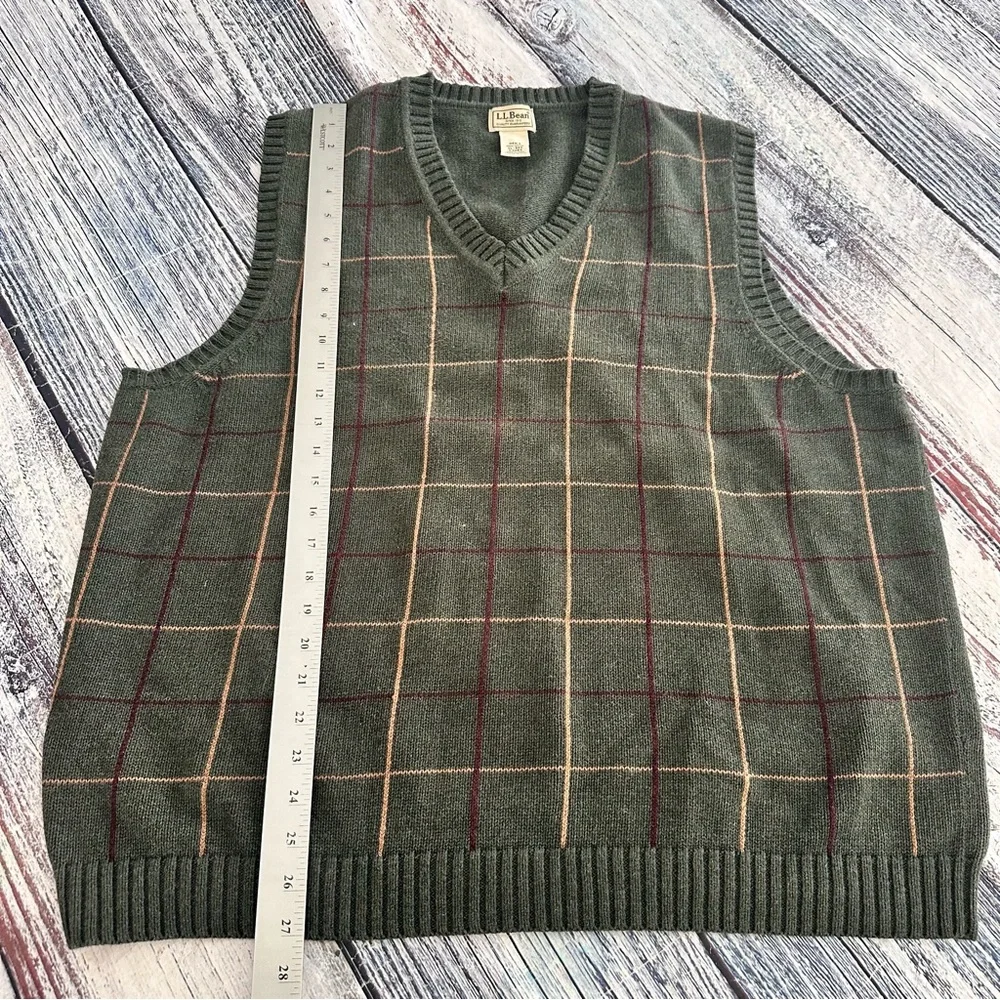Vintage L.L. Bean Cotton Plaid Sweater Vest